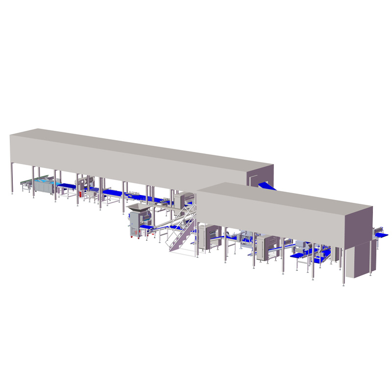 Pastry forming line with cooler